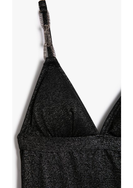 Simli Mayo Taşlı Zincir Detaylı Askılı V Yaka modelleri