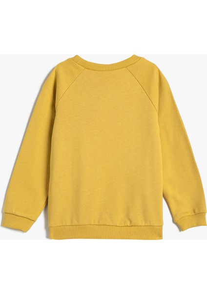 Dinozorlu Sweatshirt Şardonlu Uzun Kollu Bisiklet Yaka Pamuklu fiyatları