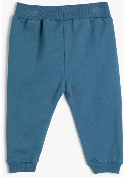 Jogger Eşofman Altı Şardonlu Beli Bağlamalı Baskı Detaylı Pamuklu fiyatları