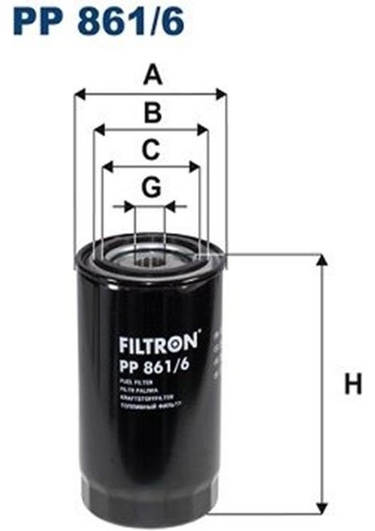 Fıltron PP861/6 Mazot Filtresi Eurocargo I-Iıı 75-320 489783300 PP8616 (WA942716)