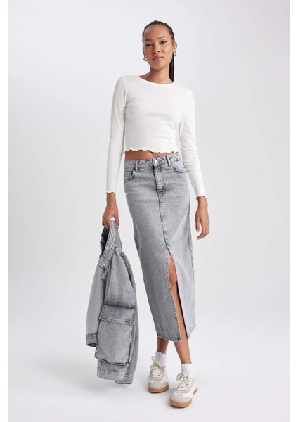 Long Fit Jean Uzun Etek A9585AX23AU