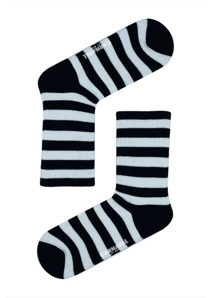 Siyah Beyaz Çemberler Renkli Spor Çorap