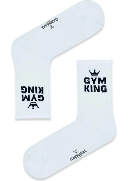 Taç Gym Kıng Desenli Renkli Spor Çorap