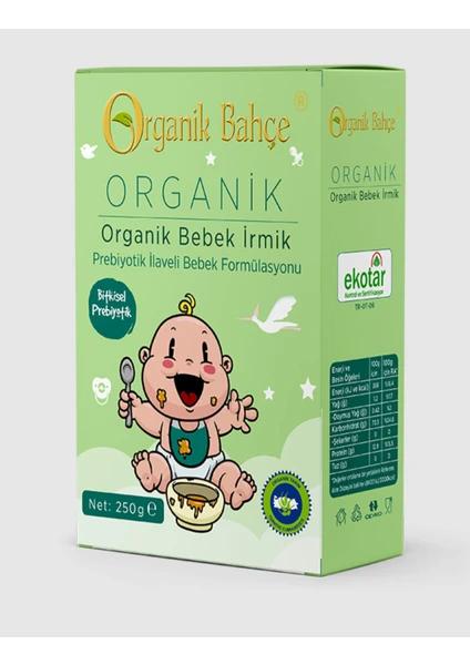 Organik Bahçe Organik Bebek Irmik 250 gr