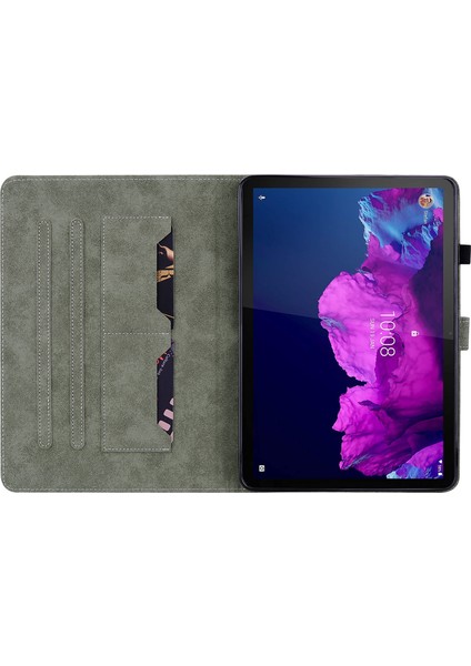 Lenovo Tab P11/PAD Plus 2011 Için Deri Tablet Kılıfı - Siyah (Yurt Dışından)