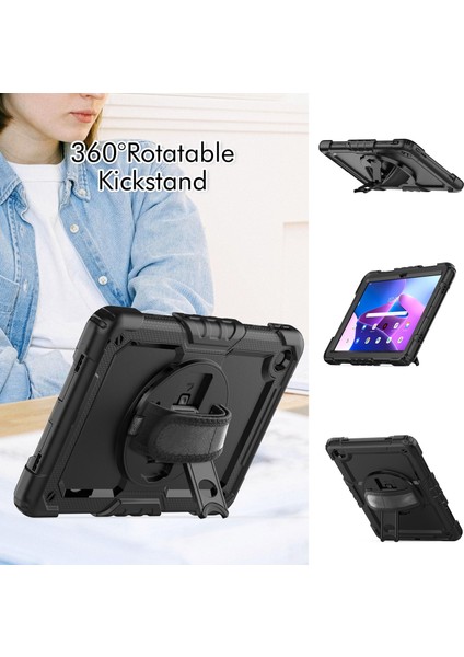 Lenovo Tab M10 Plus 10.6 3rd Gen 2022 Için Deri Tablet Kılıfı - Siyah (Yurt Dışından)