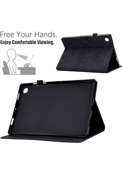 Lenovo Tab M10 3rd Gen Için Deri Tablet Kılıfı - Siyah (Yurt Dışından)