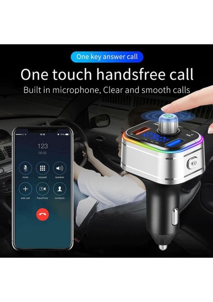 Pd3.0 Hızlı Şarj Araba Bluetooth Mp3 Hands- Player - Gümüş (Yurt Dışından)