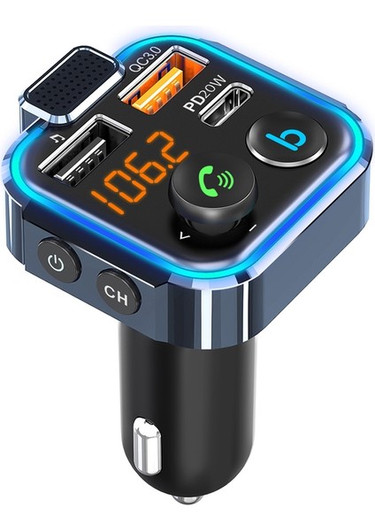 BT23L Araba Bluetooth Mp3 Çalar - Siyah (Yurt Dışından)