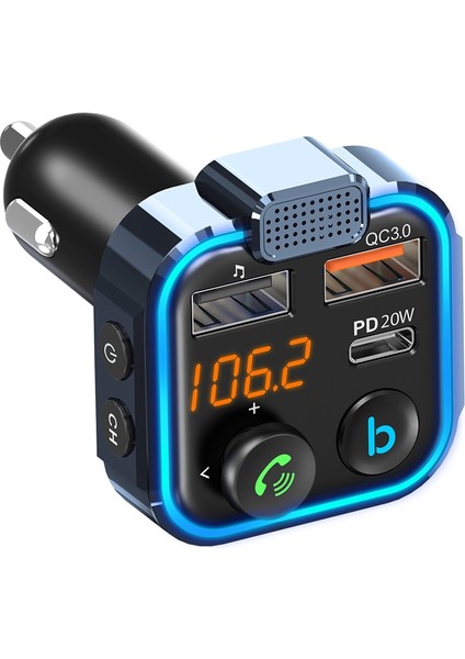 BT23L Araba Bluetooth Mp3 Çalar - Siyah (Yurt Dışından)