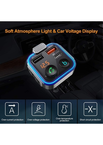 BT23L Araba Bluetooth Mp3 Çalar - Siyah (Yurt Dışından)