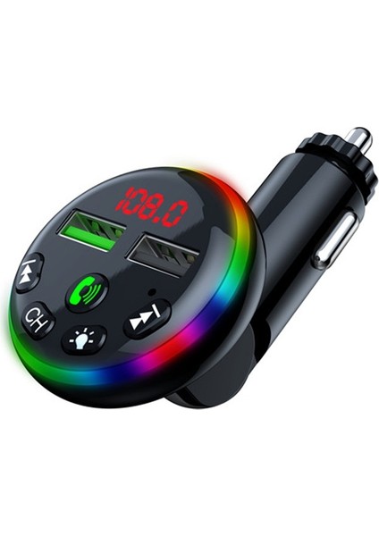 Araba Akıllı Telefon Şarj Cihazı 5.0 Bluetooth - Siyah (Yurt Dışından)