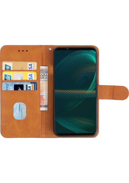 Sony Xperia 5 Iıı Için Pu Phone Kılıfı Kahverengi (Yurt Dışından) modelleri