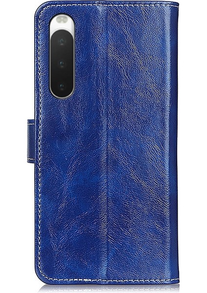 Sony Xperia 10 Iv Için Retro Crazy Horse Doku Pu Kılıfı - Mavi (Yurt Dışından) fırsatları