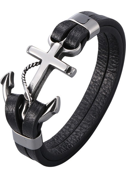 Çapa Retro Örgülü Erkek Bileklik (Yurt Dışından)