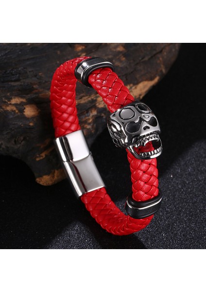 Erkek Titanyum Deri Bileklik (Yurt Dışından)