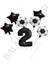 Yıldız Rakam Futbol Topu Desenli Folyo Balon Seti Yaş 2 2