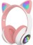 Cute Queen LED Işıklı Kedi Kulağı Şeklinde Kablosuz Bluetooth Kulaklık - Pembe (Yurt Dışından) 1