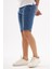 - Erkek Yıpratmalı Slim Fit Likralı Kot Jean Şort Mavi 4