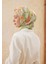 Sprıng Rose Desen Pamuk Ipek Eşarp Yeşil 4