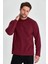 Erkek Bordo Çift Bisiklet Yaka Standart Rahat Kesim Sweatshirt 1