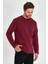 Erkek Bordo Çift Bisiklet Yaka Standart Rahat Kesim Sweatshirt 3