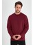 Erkek Bordo Çift Bisiklet Yaka Standart Rahat Kesim Sweatshirt 5