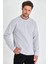 Erkek Gri Çift Bisiklet Yaka Standart Rahat Kesim Sweatshirt CMRB68-GRİ 1