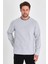 Erkek Gri Çift Bisiklet Yaka Standart Rahat Kesim Sweatshirt CMRB68-GRİ 2