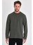 Erkek Haki Çift Bisiklet Yaka Standart Rahat Kesim Sweatshirt CMRB68-HAKİ 1