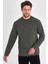 Erkek Haki Çift Bisiklet Yaka Standart Rahat Kesim Sweatshirt CMRB68-HAKİ 2