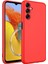 Samsung Galaxy M14 Kılıf Mara Lansman Silikon Mat Soft Içi Süet Kırmızı 1