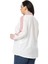 Büyük Beden Garnili Uzun Kollu Beyaz Gül Kurusu Gömlek 3