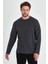 Metalic Erkek Antrasit Çift Bisiklet Yaka Standart Rahat Kesim Sweatshirt 2