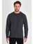 Erkek Antrasit Çift Bisiklet Yaka Standart Rahat Kesim Sweatshirt 1