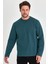 Erkek Petrol Çift Bisiklet Yaka Standart Rahat Kesim Sweatshirt 1