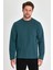 Erkek Petrol Çift Bisiklet Yaka Standart Rahat Kesim Sweatshirt 2