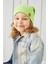 Kız Çocuk Fıstık Yeşil Şapka Bere El Yapımı Pamuklu Kaşkorse 3
