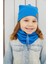 Kız Çocuk Mavi İpli Şapka Bere Boyunluk Takım Pamuklu Kaşkorse 4