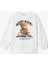 Ayıcık Baskılı Sweatshirt Uzun Kollu Bisiklet Yaka Şardonlu 1
