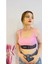 Lastik Detaylı Crop Top Pembe 1