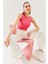 Pembe Sıfır Kol Bisiklet Yaka Vücuda Oturan %100 Pamuklu Kaşkorse Esnek Crop Bluz 4