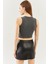 Füme Sıfır Kol Bisiklet Yaka Vücuda Oturan %100 Pamuklu Kaşkorse Esnek Crop Bluz 5