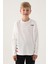 Krem Bisiklet Yaka Kappa Logo Baskılı Erkek Çocuk Sweatshirt 1