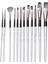 12X Boya Fırçaları Naylon Saç Boya Fırçası Çizim Malzemeleri Argent 20CM-23CM (Yurt Dışından) 2