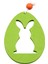 Bunny Şekilli Mutlu Paskalya Kolye Süsü Asılı Içi Boş Tavşan Yeşili (Yurt Dışından) 1