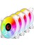 4 ' Lü Set Beyaz Renk 6C-121 12CM Rainbow Aydınlatmalı Şeffaf Pc Kasa Fanı 1