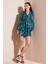 V Yaka Regular Fit Gipeli Düğme Detaylı Şifon Mini Elbise Bayan Elbise 611EL01433 1