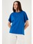 Oversize % 100 Pamuk Bisiklet Yaka Basic Bayan T Shirt 5864489 4