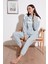 Desenli Regular Fit Kapüşonlu Polar Pijama Takımı Bayan Pijama Takımı 6571001 1